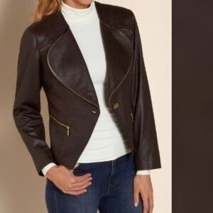 Soft Surroundings Black Faux Suede Tribeca Jacket Size Large